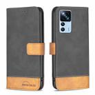 For Xiaomi 12T / 12T Pro / Redmi K50 Ultra BF11 Color Matching Skin Feel Leather Phone Case(Black) - 1