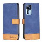 For Xiaomi 12T / 12T Pro / Redmi K50 Ultra BF11 Color Matching Skin Feel Leather Phone Case(Blue) - 1