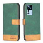 For Xiaomi 12T / 12T Pro / Redmi K50 Ultra BF11 Color Matching Skin Feel Leather Phone Case(Green) - 1