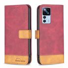 For Xiaomi 12T / 12T Pro / Redmi K50 Ultra BF11 Color Matching Skin Feel Leather Phone Case(Red) - 1