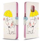 For Xiaomi Redmi Note 9S / Note 9 Pro / Note 9 Pro Max Colored Drawing Horizontal Flip Leather Case with Holder & Card Slots & Wallet(Elephant under the Umbrella) - 1