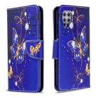 For Huawei P40 Lite Colored Drawing Horizontal Flip Leather Case with Holder & Card Slots & Wallet(Purple Butterfly) - 1