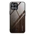 For Honor X8 Wood Grain Glass Phone Case(Black) - 1