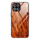 For Honor X8 Wood Grain Glass Phone Case(Light Brown) - 1