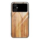 For Xiaomi Poco M4 Wood Grain Glass Phone Case(Yellow) - 1