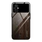 For Xiaomi Poco M5 Wood Grain Glass Phone Case(Black) - 1