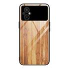 For Xiaomi Poco M5 Wood Grain Glass Phone Case(Yellow) - 1