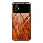 For Xiaomi Poco M5 Wood Grain Glass Phone Case(Light Brown) - 1