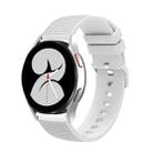 For Samsung Galaxy Watch5 40mm/44mm / Watch5 Pro 20mm Pockmarked Silver Buckle Silicone Watch Band(White) - 1