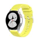 For Samsung Galaxy Watch5 40mm/44mm / Watch5 Pro 20mm Pockmarked Silver Buckle Silicone Watch Band(Yellow) - 1