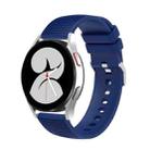 For Samsung Galaxy Watch5 40mm/44mm / Watch5 Pro 20mm Pockmarked Silver Buckle Silicone Watch Band(Blue) - 1