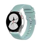 For Samsung Galaxy Watch5 40mm/44mm / Watch5 Pro 20mm Pockmarked Silver Buckle Silicone Watch Band(Sapphire Green) - 1