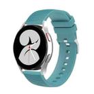 For Samsung Galaxy Watch5 40mm/44mm / Watch5 Pro 20mm Pockmarked Silver Buckle Silicone Watch Band(Pine Green) - 1