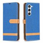 For Samsung Galaxy S23 5G Color Block Denim Texture Leather Phone Case(Royal Blue) - 1