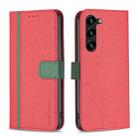 For Samsung Galaxy S23+ 5G BF13 Color Matching Cross Texture Leather Phone Case(Red) - 1