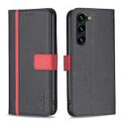 For Samsung Galaxy S23+ 5G BF13 Color Matching Cross Texture Leather Phone Case(Black) - 1