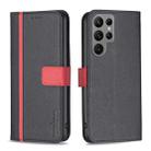 For Samsung Galaxy S23 Ultra 5G BF13 Color Matching Cross Texture Leather Phone Case(Black) - 1
