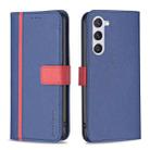 For Samsung Galaxy S23 5G BF13 Color Matching Cross Texture Leather Phone Case(Blue) - 1