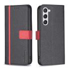 For Samsung Galaxy S23 5G BF13 Color Matching Cross Texture Leather Phone Case(Black) - 1