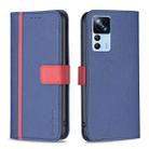For Xiaomi 12T / 12T Pro / Redmi K50 Ultra BF13 Color Matching Cross Texture Leather Phone Case(Blue) - 1