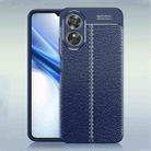 For OPPO A17 Litchi Texture Shockproof TPU Phone Case(Blue) - 1