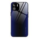 For Xiaomi Redmi A1 4G Texture Gradient Glass TPU Phone Case(Dark Blue) - 1
