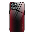 For Honor X8 Texture Gradient Glass TPU Phone Case(Red) - 1