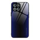 For Honor X8 Texture Gradient Glass TPU Phone Case(Dark Blue) - 1