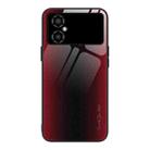 For Xiaomi Poco M4 Texture Gradient Glass TPU Phone Case(Red) - 1