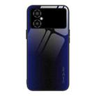 For Xiaomi Poco M4 Texture Gradient Glass TPU Phone Case(Dark Blue) - 1