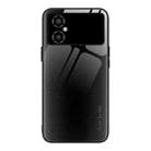 For Xiaomi Poco M4 Texture Gradient Glass TPU Phone Case(Black) - 1