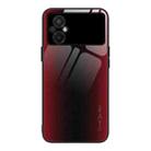 For Xiaomi Poco M5 Texture Gradient Glass TPU Phone Case(Red) - 1