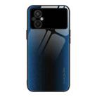 For Xiaomi Poco M5 Texture Gradient Glass TPU Phone Case(Blue) - 1