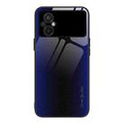 For Xiaomi Poco M5 Texture Gradient Glass TPU Phone Case(Dark Blue) - 1