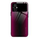 For Xiaomi Poco M5 Texture Gradient Glass TPU Phone Case(Rose Red) - 1