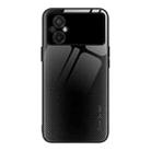 For Xiaomi Poco M5 Texture Gradient Glass TPU Phone Case(Black) - 1
