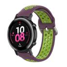 For Huawei Watch GT2 42MM 20mm Clasp Two Color Sport Watch Band(Purple + Green) - 1