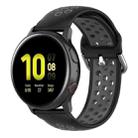 For Galaxy Watch Active2 / Active 20mm Clasp Two Color Sport Watch Band(Black + Grey) - 1