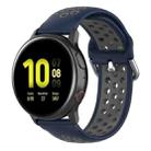 For Galaxy Watch Active2 / Active 20mm Clasp Two Color Sport Watch Band(Blue + Grey) - 1