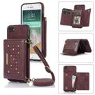 For iPhone 6 Plus Three-fold RFID Leather Phone Case with Lanyard(Red) - 1