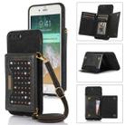 For iPhone 7 Plus/8 Plus Three-fold RFID Leather Phone Case with Lanyard(Black) - 1