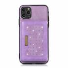 For iPhone 11 Pro Three-fold RFID Leather Phone Case with Lanyard(Purple) - 2