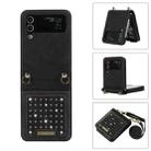 For Samsung Galaxy Z Flip4 Three-fold RFID Leather Phone Case with Lanyard(Black) - 1
