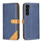 For Samsung Galaxy S23+ 5G Color Matching Double Sewing Thread Leather Phone Case(Blue) - 1