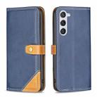 For Samsung Galaxy S23 5G Color Matching Double Sewing Thread Leather Phone Case(Blue) - 1