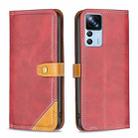 For Xiaomi 12T / 12T Pro / Redmi K50 Ultra Color Matching Double Sewing Thread Leather Phone Case(Red) - 1