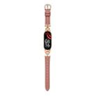 For Xiaomi Mi Band 7 D-shaped Steel + Genuine Leather Watch Band(Rose Bean Paste) - 1