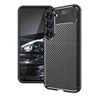 For Samsung Galaxy S23+ 5G Carbon Fiber Texture Shockproof TPU Phone Case(Black) - 1