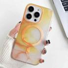 For iPhone 14 Pro Watercolor Magsafe Phone Case(Yellow) - 1