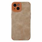 For iPhone 14 TPU Leather Phone Case(Brown) - 1